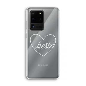 CaseCompany Best heart pastel: Samsung Galaxy S20 Ultra Transparant Hoesje