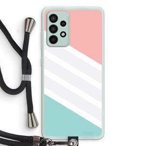 CaseCompany Strepen pastel: Samsung Galaxy A52s 5G Transparant Hoesje met koord