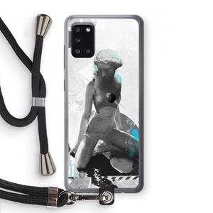 CaseCompany I will not feel a thing: Samsung Galaxy A31 Transparant Hoesje met koord