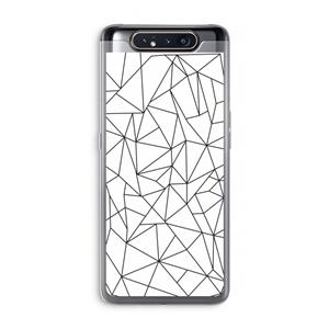 CaseCompany Geometrische lijnen zwart: Samsung Galaxy A80 Transparant Hoesje