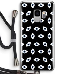 CaseCompany Eyes pattern: Samsung Galaxy S9 Transparant Hoesje met koord