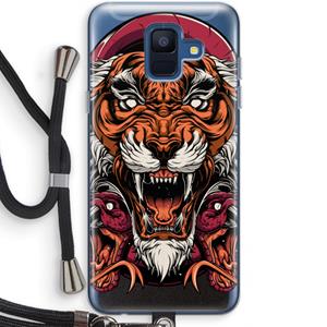 CaseCompany Tiger and Rattlesnakes: Samsung Galaxy A6 (2018) Transparant Hoesje met koord