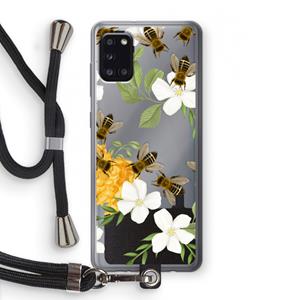 CaseCompany No flowers without bees: Samsung Galaxy A31 Transparant Hoesje met koord