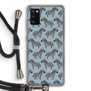 CaseCompany Zebra: Samsung Galaxy A41 Transparant Hoesje met koord