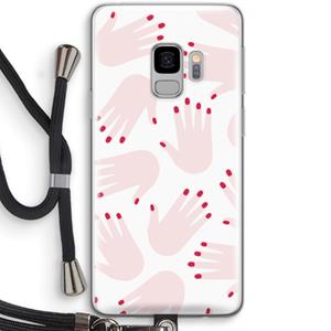 CaseCompany Hands pink: Samsung Galaxy S9 Transparant Hoesje met koord