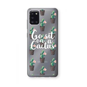 CaseCompany Cactus quote: Samsung Galaxy A31 Transparant Hoesje