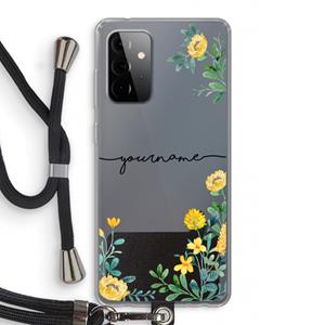 CaseCompany Gele bloemen: Samsung Galaxy A72 5G Transparant Hoesje met koord