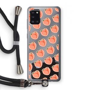 CaseCompany Just peachy: Samsung Galaxy A31 Transparant Hoesje met koord