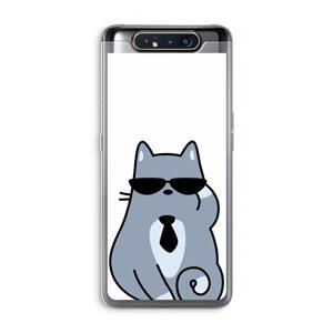 CaseCompany Cool cat: Samsung Galaxy A80 Transparant Hoesje