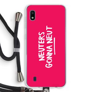 CaseCompany Neuters (roze): Samsung Galaxy A10 Transparant Hoesje met koord