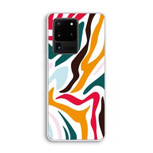 CaseCompany Colored Zebra: Samsung Galaxy S20 Ultra Transparant Hoesje