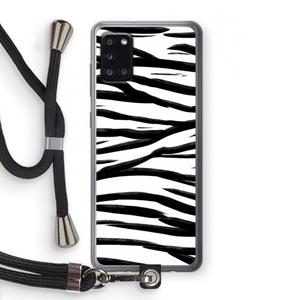 CaseCompany Zebra pattern: Samsung Galaxy A31 Transparant Hoesje met koord