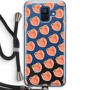 CaseCompany Just peachy: Samsung Galaxy A6 (2018) Transparant Hoesje met koord
