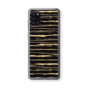CaseCompany Gouden strepen: Samsung Galaxy A31 Transparant Hoesje