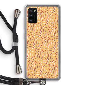 CaseCompany Camouflage: Samsung Galaxy A41 Transparant Hoesje met koord