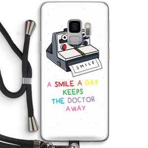 CaseCompany Smile: Samsung Galaxy S9 Transparant Hoesje met koord
