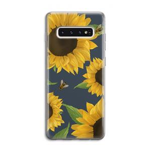 CaseCompany Sunflower and bees: Samsung Galaxy S10 4G Transparant Hoesje