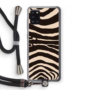 CaseCompany Arizona Zebra: Samsung Galaxy A31 Transparant Hoesje met koord