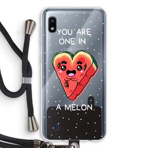 CaseCompany One In A Melon: Samsung Galaxy A10 Transparant Hoesje met koord