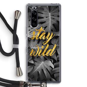 CaseCompany Stay wild: Sony Xperia 5 Transparant Hoesje met koord