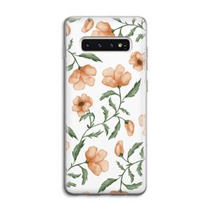 CaseCompany Peachy flowers: Samsung Galaxy S10 4G Transparant Hoesje