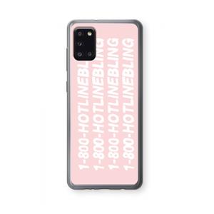 CaseCompany Hotline bling pink: Samsung Galaxy A31 Transparant Hoesje