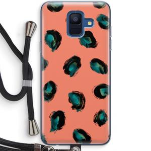 CaseCompany Pink Cheetah: Samsung Galaxy A6 (2018) Transparant Hoesje met koord