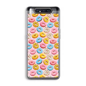 CaseCompany Pink donuts: Samsung Galaxy A80 Transparant Hoesje