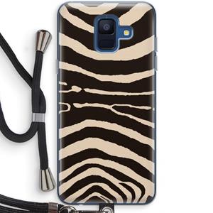 CaseCompany Arizona Zebra: Samsung Galaxy A6 (2018) Transparant Hoesje met koord