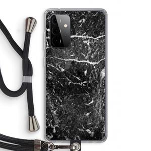 CaseCompany Zwart marmer: Samsung Galaxy A72 5G Transparant Hoesje met koord