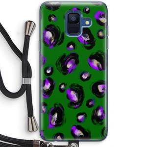 CaseCompany Green Cheetah: Samsung Galaxy A6 (2018) Transparant Hoesje met koord