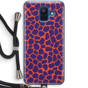 CaseCompany Purple Giraffe: Samsung Galaxy A6 (2018) Transparant Hoesje met koord
