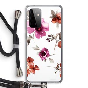 CaseCompany Geschilderde bloemen: Samsung Galaxy A72 5G Transparant Hoesje met koord