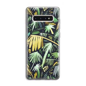 CaseCompany Tropical Palms Dark: Samsung Galaxy S10 4G Transparant Hoesje