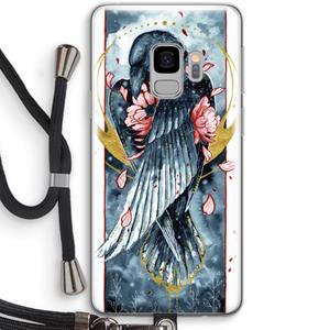 CaseCompany Golden Raven: Samsung Galaxy S9 Transparant Hoesje met koord