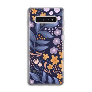 CaseCompany Flowers with blue leaves: Samsung Galaxy S10 4G Transparant Hoesje