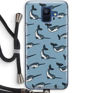CaseCompany Narwhal: Samsung Galaxy A6 (2018) Transparant Hoesje met koord