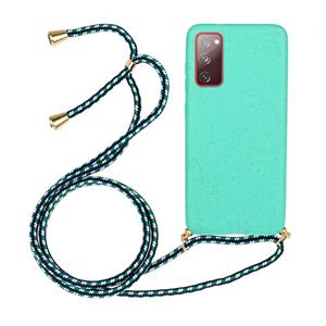 Lunso Backcover hoes met koord - Samsung Galaxy S20 FE - Cyaan