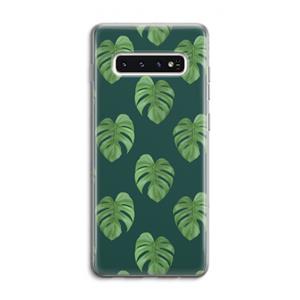 CaseCompany Monstera leaves: Samsung Galaxy S10 4G Transparant Hoesje
