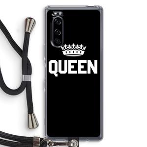 CaseCompany Queen zwart: Sony Xperia 5 Transparant Hoesje met koord