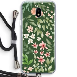 CaseCompany Botanical green sweet flower heaven: Samsung Galaxy J3 (2017) Transparant Hoesje met koord