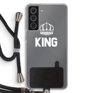 CaseCompany King zwart: Samsung Galaxy S21 FE Transparant Hoesje met koord