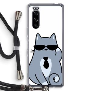 CaseCompany Cool cat: Sony Xperia 5 Transparant Hoesje met koord