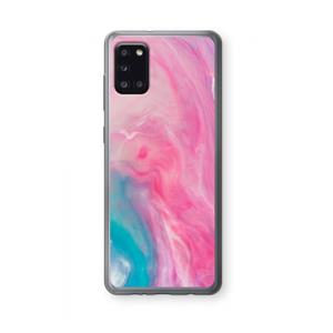 CaseCompany Roze explosie: Samsung Galaxy A31 Transparant Hoesje