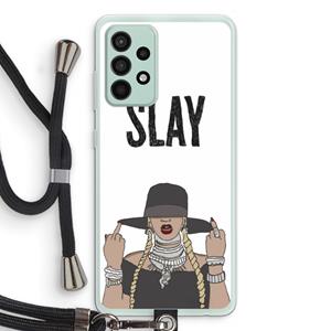 CaseCompany Slay All Day: Samsung Galaxy A52s 5G Transparant Hoesje met koord