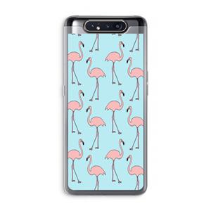 CaseCompany Anything Flamingoes: Samsung Galaxy A80 Transparant Hoesje