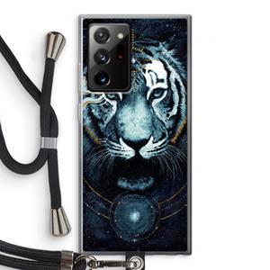 CaseCompany Darkness Tiger: Samsung Galaxy Note 20 Ultra / Note 20 Ultra 5G Transparant Hoesje met koord
