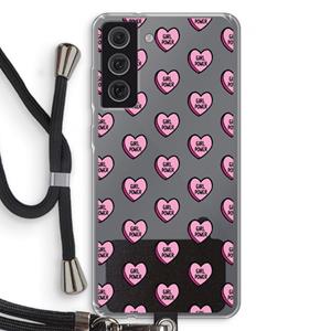 CaseCompany GIRL POWER: Samsung Galaxy S21 FE Transparant Hoesje met koord