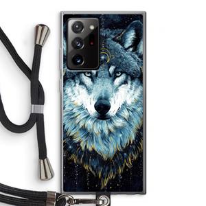 CaseCompany Darkness Wolf: Samsung Galaxy Note 20 Ultra / Note 20 Ultra 5G Transparant Hoesje met koord