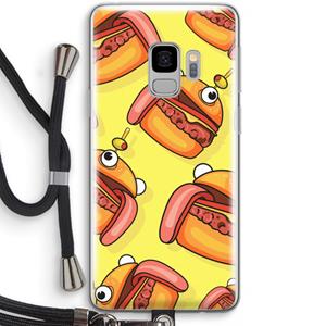 CaseCompany Hamburger: Samsung Galaxy S9 Transparant Hoesje met koord